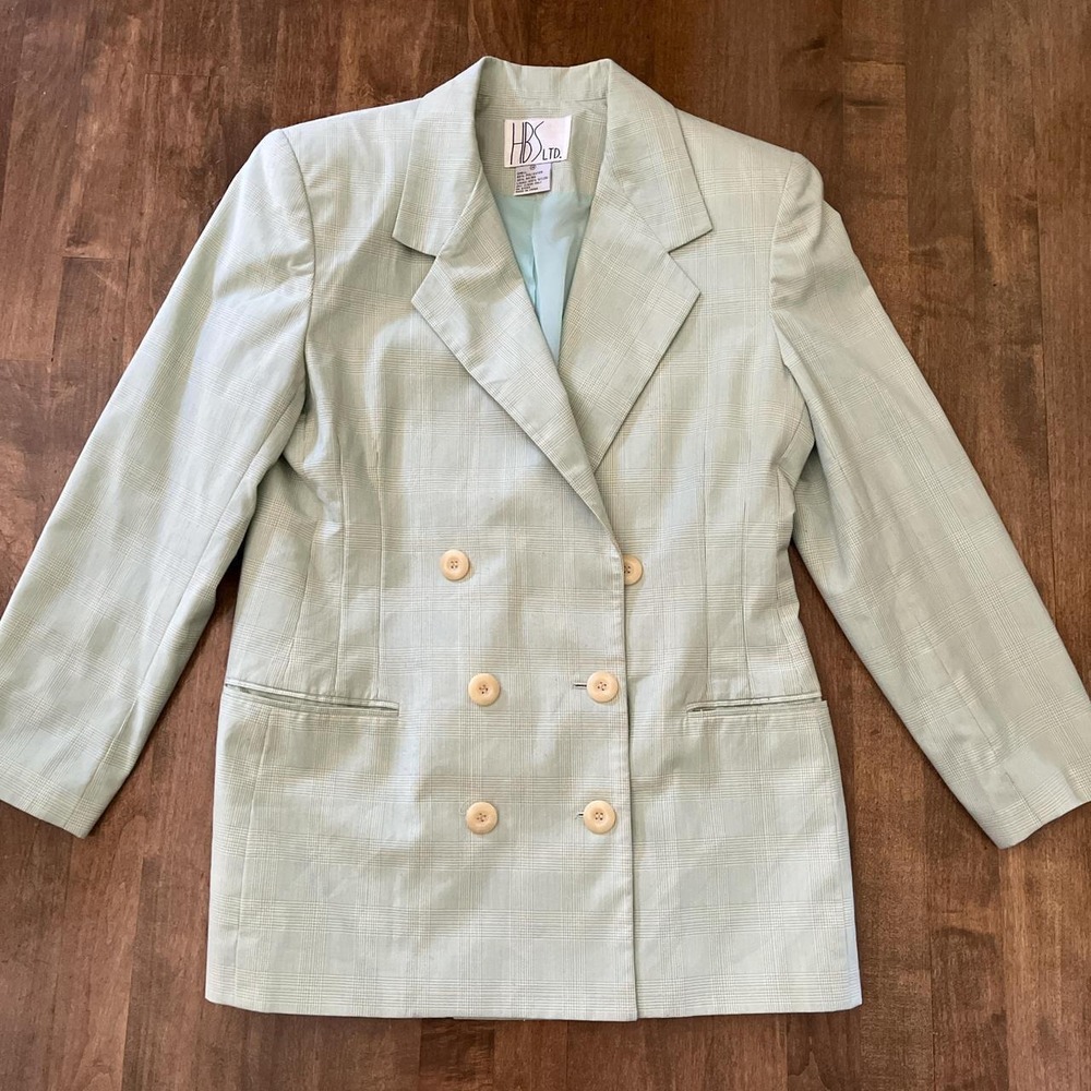 90's Y2K double breasted plaid pastel blazer Nordstrom's euro preppy cottage